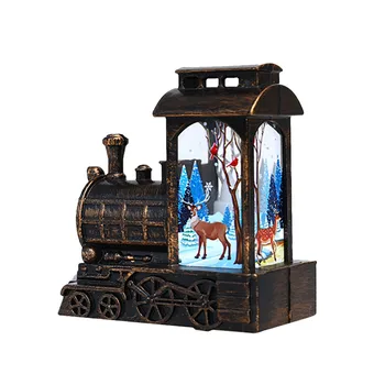 

Christmas Train Santa Claus Candle Led Night Light Xmas Ornaments Toys Gifts Luminous Toys Small Train Candle Lantern Toy Party