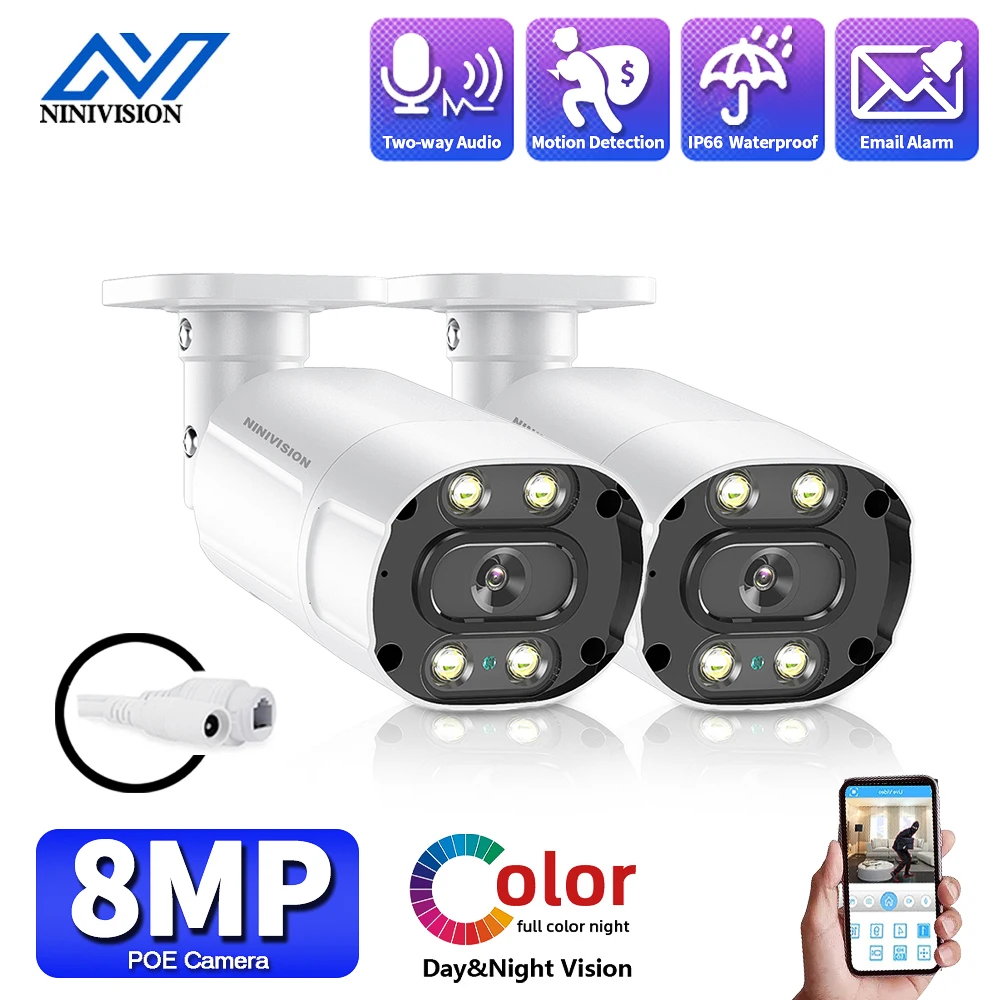 『Video Surveillance!!!』- Ultra HD 4K IP POE Camera Bullet Human
Detection CCTV Video Surveillance System Indoor Two-way Audio Smart
Home Security Camera