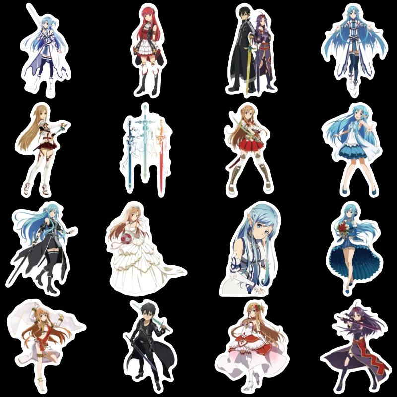 50Pcs Anime Girl Stickers Sword Art Online Scrapbooking Stickers Adhesive Sticker  Sticker for Phone Diary Laptop