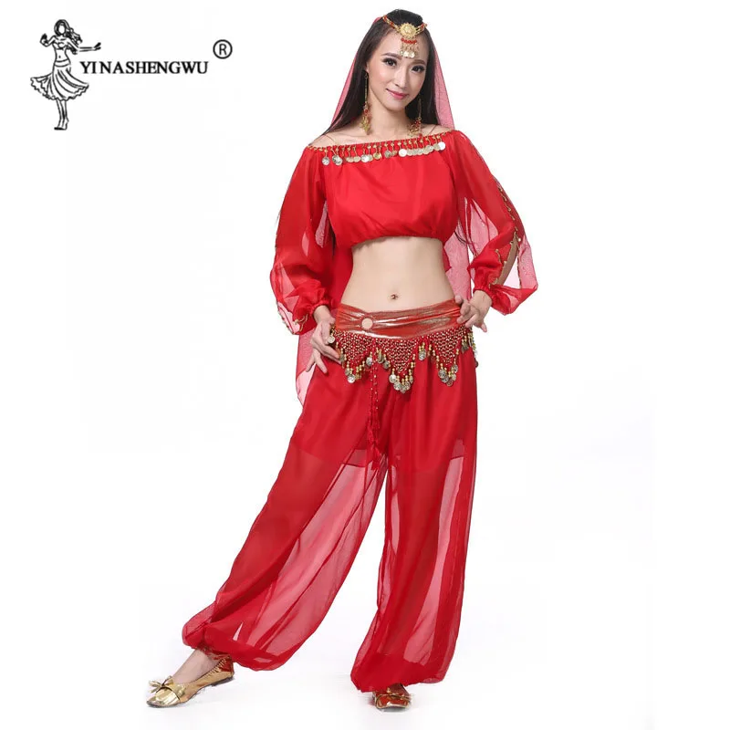 

2/5Pcs/Set Women BellyDance Costume Belly Dance Pants Set Oriental Dance Costume Sequin AutumnWinter Indian Belly Dancewear Suit