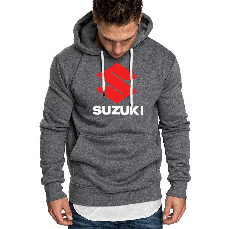 Толстовка с капюшоном для мужчин, автомобиль Suzuki, принт логотипа, Толстовка весна-осень, модная мужская толстовка с капюшоном в стиле хип-хоп harajuku, Повседневная Толстовка из флиса, спортивный костюм