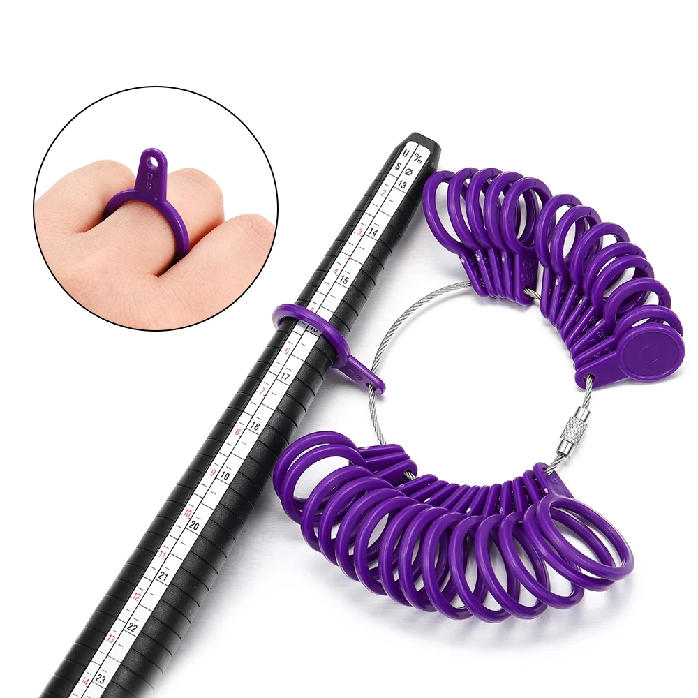 Professional Measuring Gauge Finger Ring Stick Sizer UK/US Official British/American For DIY Fashion Jewelry Measuring Tools Set