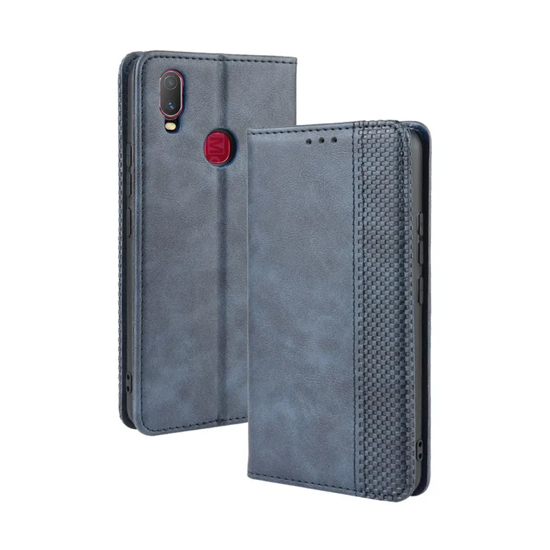 Чехол-книжка для Vivo Y11 2019 деловой Роскошный кожаный чехол с магнитным бумажником