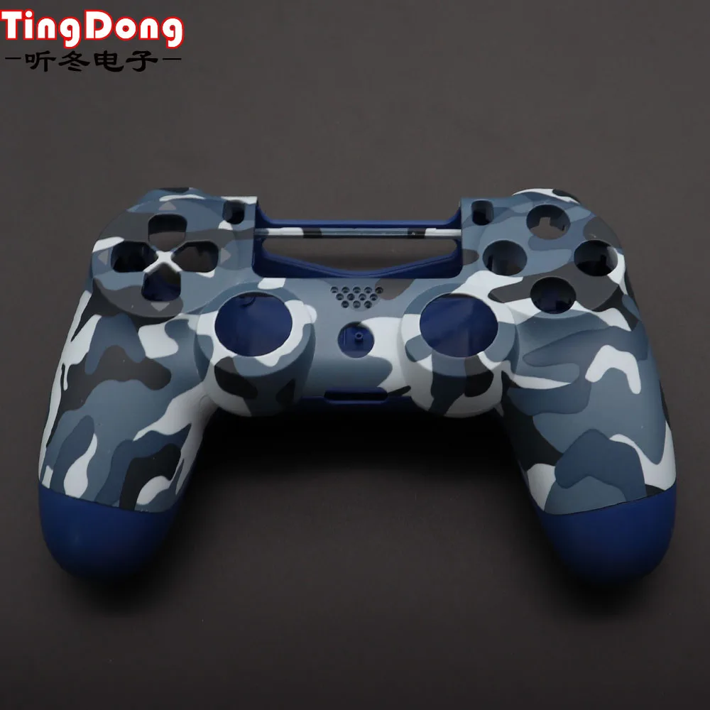 PS4 Pro Blue Camo Передняя Задняя мягкая сенсорная Лицевая панель Корпус Оболочка Чехол для sony PS4 Pro JDS040 JDM040 v2 Gen 2th контроллер