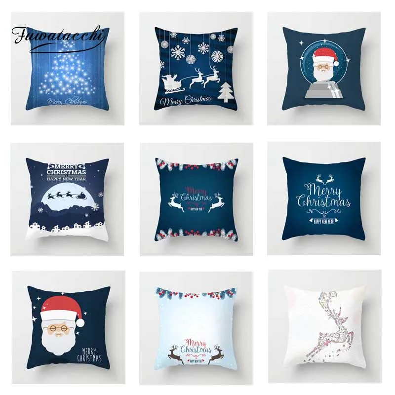 

Fuwatacchi Nordic Style Cushion Cover Santa Deer Soft Throw Pillow Cover for Chair Sofa Pillow Case Decorative Pillowcase 2019
