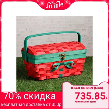 

Chest "Christmas", with a handle, 27 × 16 × 21 cm, veneer 3835412