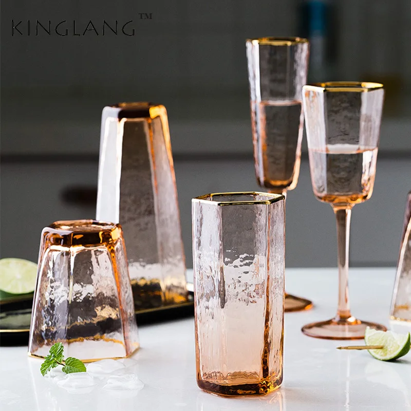 1 шт. KINGLANG шестигранный бокал прозрачный для шампанского креативный домашний