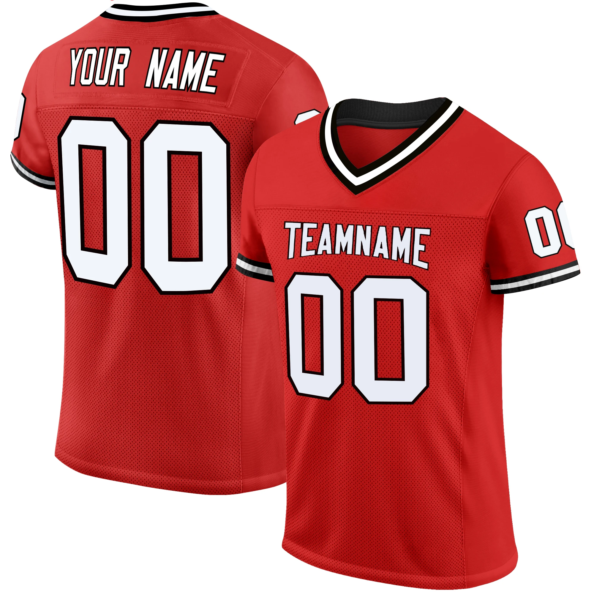 Men American Football Jersey Sublimated Team Name/Number Rugby Sweatshirt Breathable Competitive Training Shirt