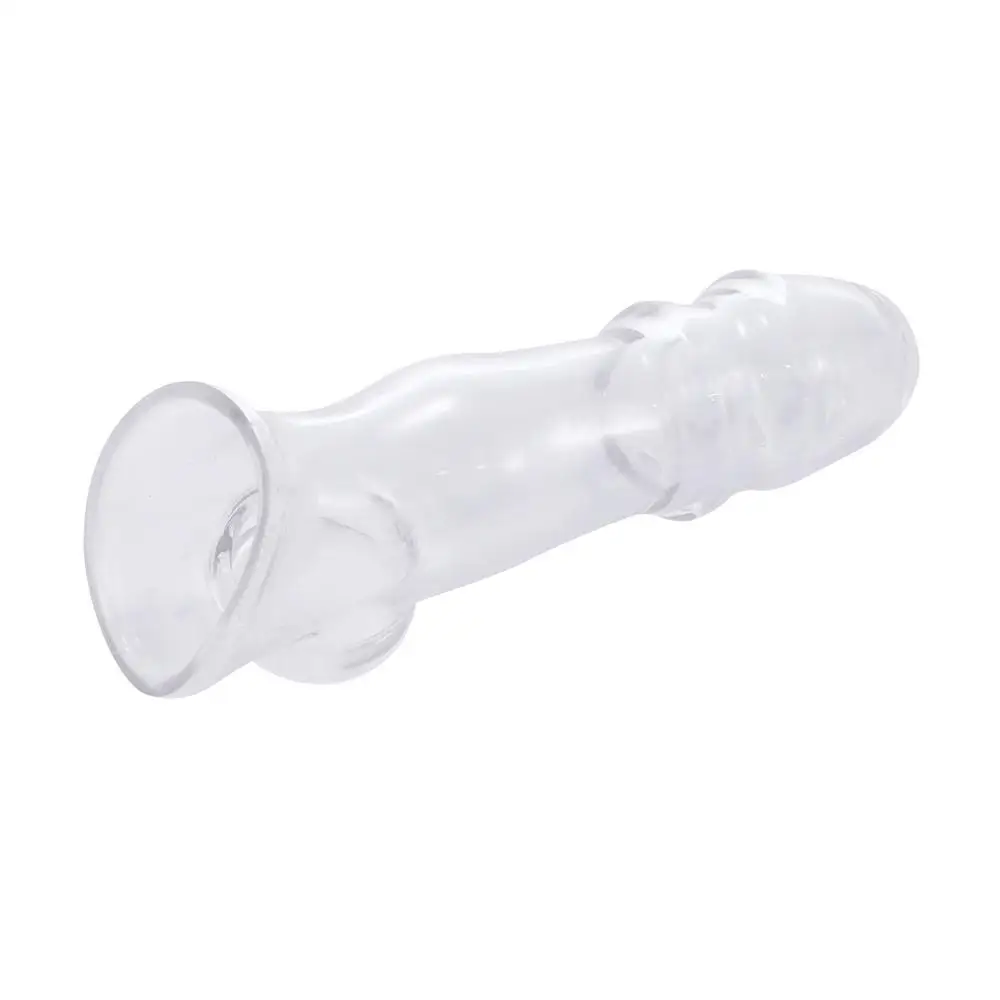 Best Male Sex Toy Cover Sleeve Ring Delay Impotence Extension Soft Jelly Condom Cover Ultra Realistic