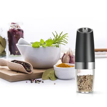 

Pepper Mill Automatic Electric Gravity Pepper Grinder LED Lights Salt Mill Muller Kitchen Seasoning Grinding Tools