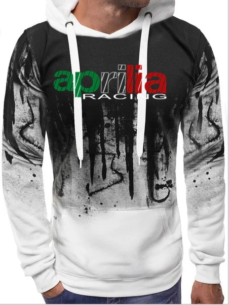Aprilia/толстовка с капюшоном для гонок, мотоцикла, велосипеда, пуловер, джемпер с камуфляжным принтом, худи унисекс, Новинка - Цвет: Белый