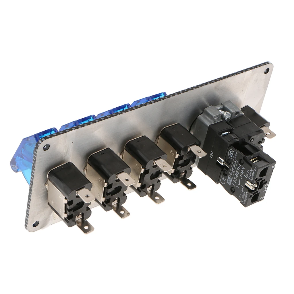 Auto Engine Ignition Switch 6 in 1 Panel Carbon Fiber Integrated Start