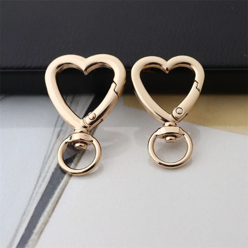 5 stücke 42x26mm Swivel Karabiner Verschluss Schlüsselanhänger Herz Metall Schlüssel Halter Fob Für Handtasche Geldbörse Schlüsselring yourself Machen Liefert – Detail 7
