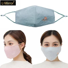L. Mirror 1 шт., женская теплая хлопковая маска для лица, дышащая маска для рта, моющаяся маска для рта против пыли для зимнего велоспорта, Новинка