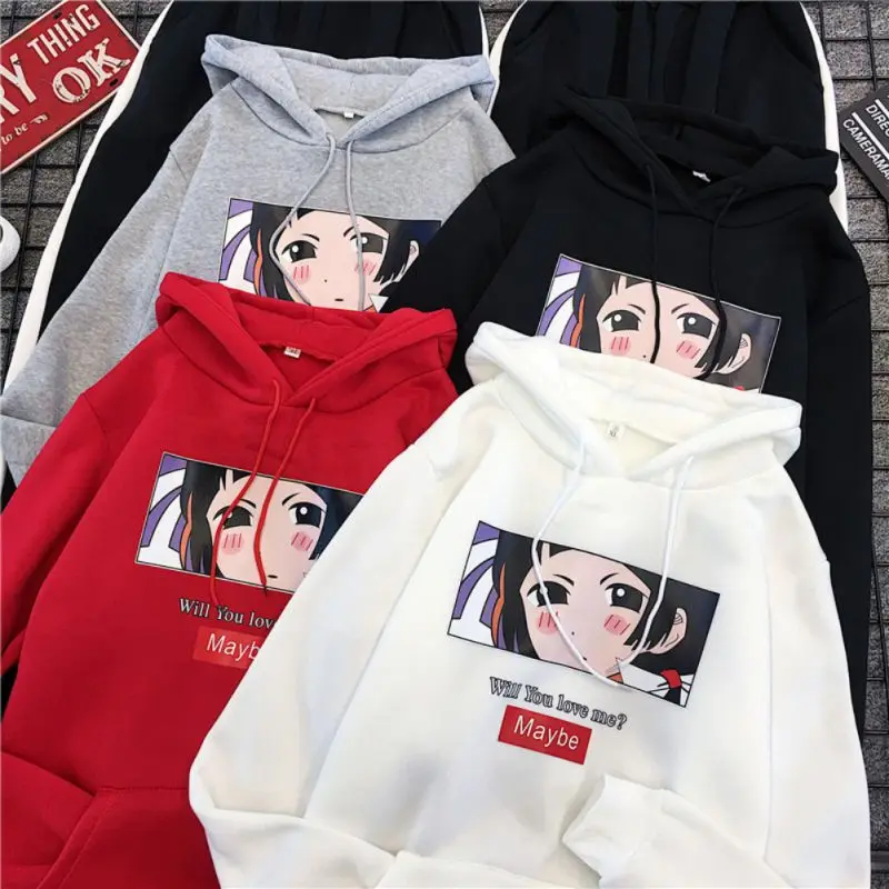  Sweatshirt Hoodie For Women Korean Ulzzang Harajuku Streetwear 2019 Fashion Long Sleeve Hooded Swea