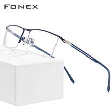 Очки из сплава без оправы, оправа для мужчин, ультра-светильник, полуквадратные очки для близорукости по рецепту, оптические оправы, очки без винтов