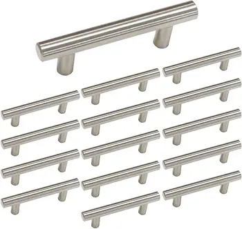 Goldenwarm Cabinet Pulls Brushed Nickel Bar Handle Pulls Stainless Steel Furniture Hardware Kitchen Cabinet Handles Knobs