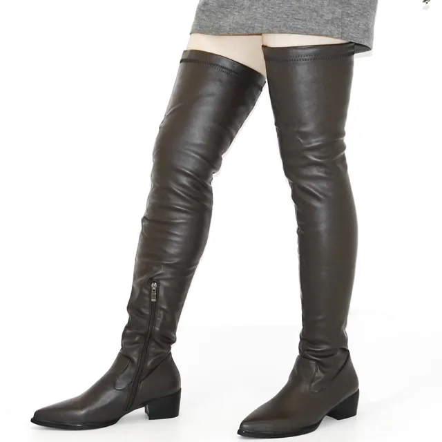 Low heel thigh boots Clearance