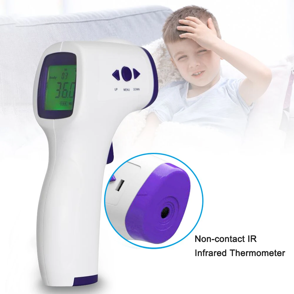 

Digital LCD Forehead Thermometer Non-contact IR Infrared Thermometer Hand-held Temperature Fever Measure for Baby Adults