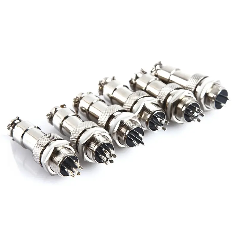 

Free Shipping 1Set 7/16" GX12 2 3 4 5 6 7 Pin Male Female 12mm M12 Wire Panel Circular Aviation Connector Socket Plug DF12 M12