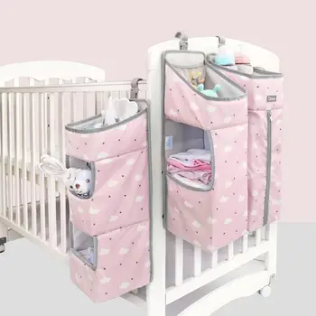 

Portable Baby Bed Hanging Bags Crib Organizer Storage for Baby Essential Diaper Storage Cradle Bag Crib Bedding Set Diaper Caddy