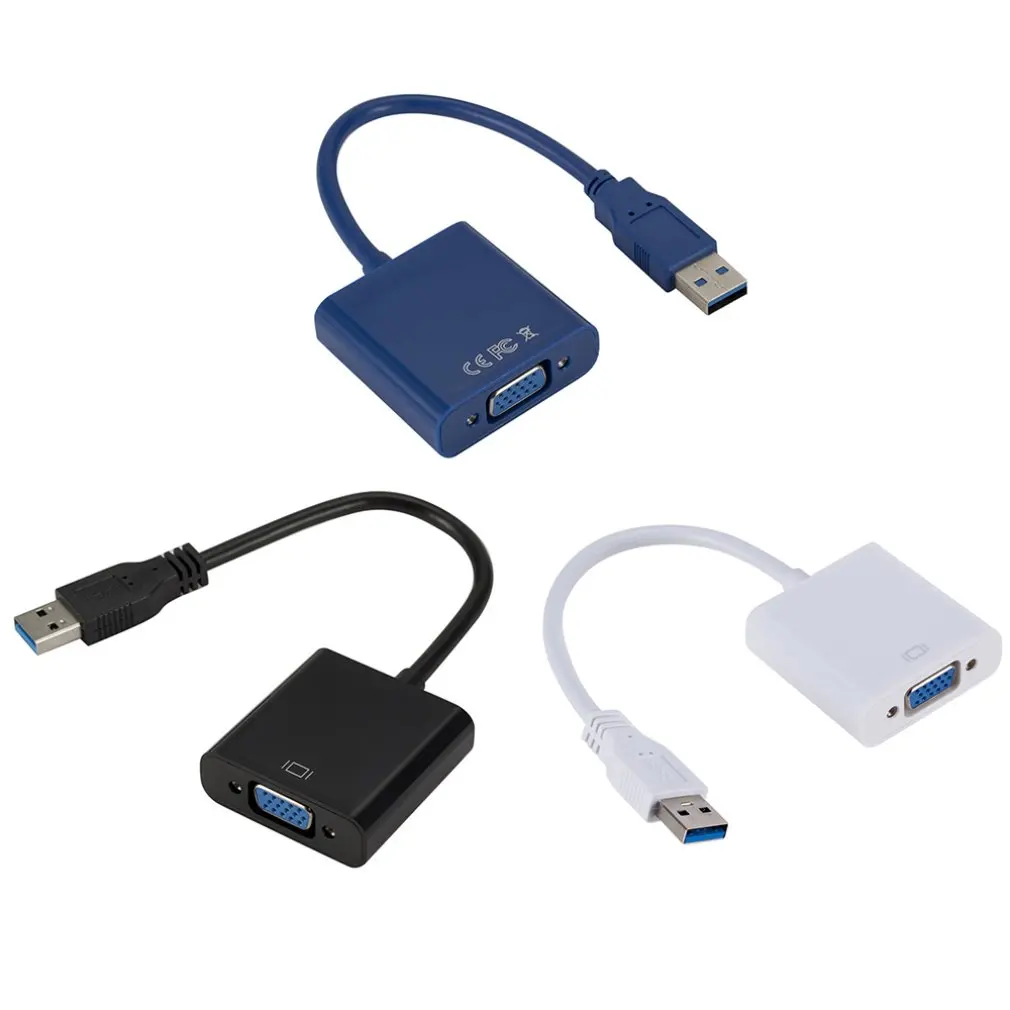 USB 3.0 To VGA Adapter Cable External Graphic Card Video Multi-display Converter Adapter For PC Laptop Windows 7 8 10