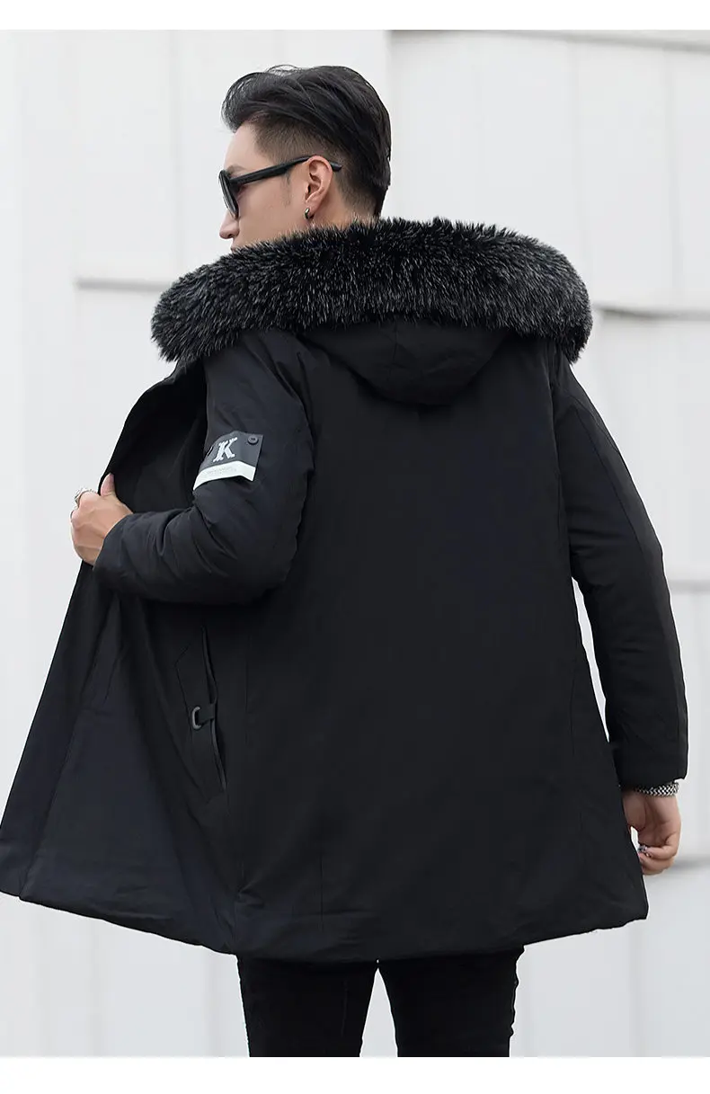 Winter Warm Long Jackets Coat Men Hooded Male Coats Jacket Parka Slim Fitted Cotton Padded Outerwears Clothing 2019 Black Friday 12