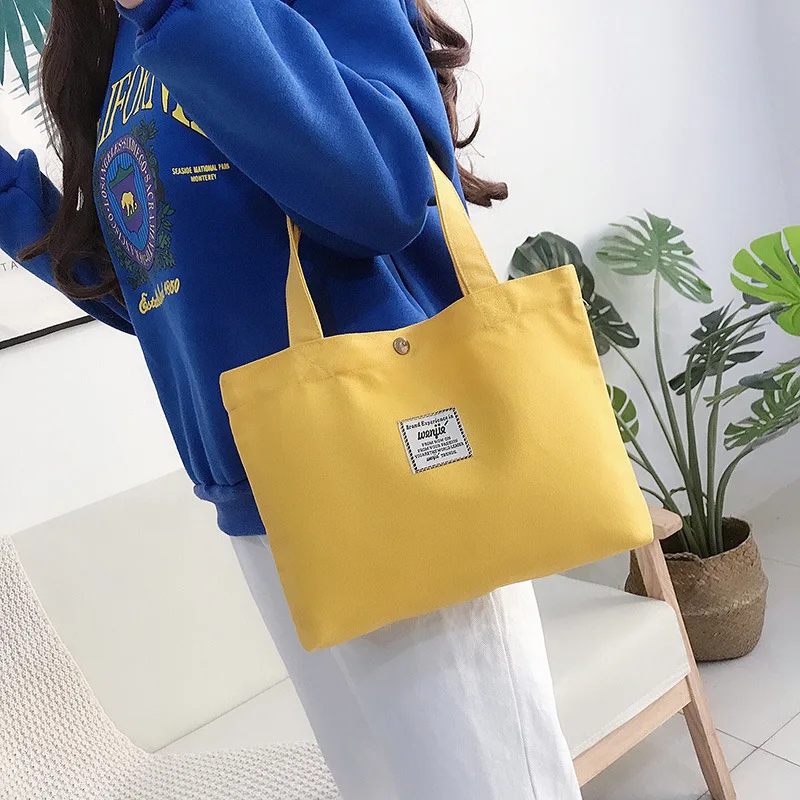 

Candy Casual Small Cloth Bag Handbag Bento Box Bag Carrying Bag Solid Color Canvas Japanese-style Literature And Art Hipster Sol