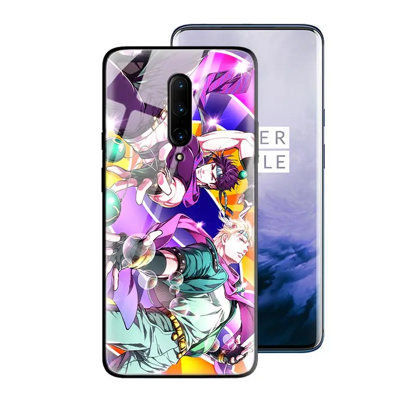 T01 JoJo невероятное приключение закаленное Стекло чехол для OnePlus 7 7Pro 7Pro5G 7T 7TPro силиконовый край чехол для телефона, аксессуар - Цвет: T01