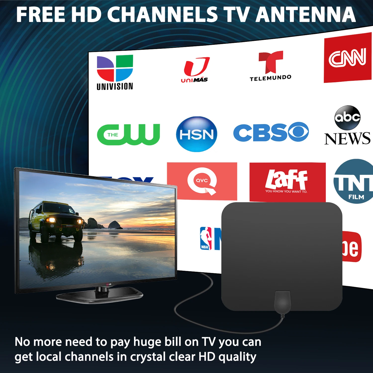 4K Flat Indoor TV Antenna HD Digital Aerial Amplifier High Booster Signal Capture Universal tv antenna tv antenna booster signal amplifier