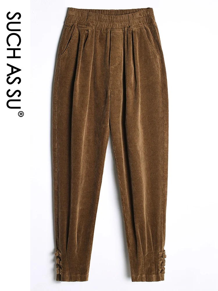 Coffee Pants Такие как SU новые вельветовые брюки женские 4 цвета по щиколотку обтягивающие брюки S-4XL размера плюс осень зима женские шаровары - Цвет: Coffee Pants