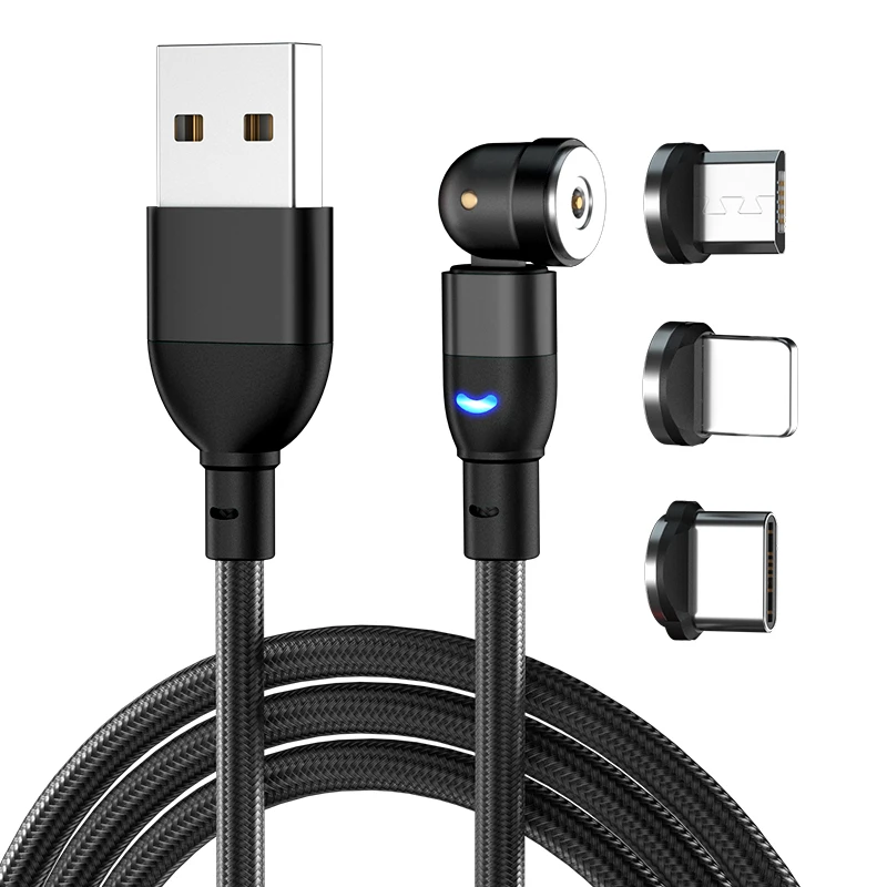 AUFU 540 Degrees Rotating Magnetic Cable Micro USB Type C Phone Cable For iPhone11 Pro XS Max Samsung Xiaomi USB Cord Wire Cable AUFU 540 Degrees Rotating Magnetic Cable Micro USB Type C Phone Cable For iPhone11 Pro XS Max Samsung Xiaomi USB Cord Wire Cable