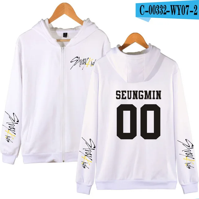Kpop/толстовки с капюшоном на молнии для детей, MINHO JISUNG WOOJIN CHANGBIN FELIX, коллекция года, с изображением альбома желтого дерева, куртка для мужчин/женщин, одежда унисекс - Цвет: Черный