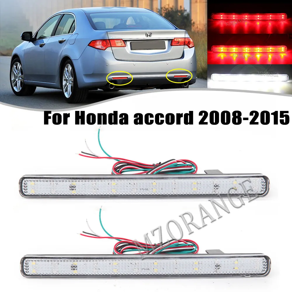 For 2009 2010 2011 2012 2013 2014 Acura TSX Clear Lens 48-LED Rear Bumper Reflector Brake Lights Lamps For 2009 2010 2011 2012 2013 2014 Acura TSX Clear Lens 48-LED Rear Bumper Reflector Brake Lights Lamps