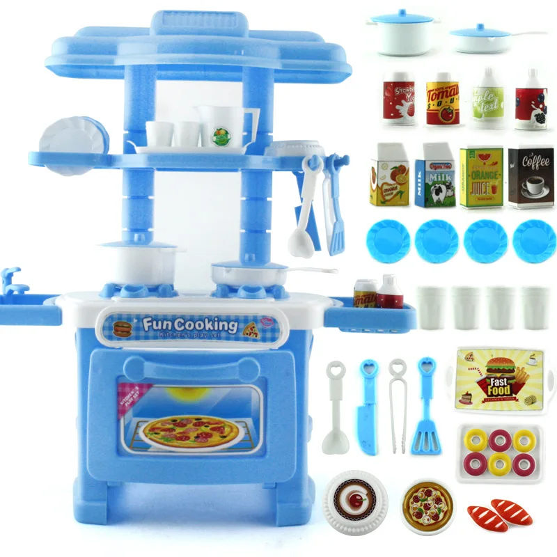 

Children Simulate Family Toys Kitchen Table Toys Baby Kids Play House Toy Kitchen Utensils Children's Food Dishes Cookware Toys.