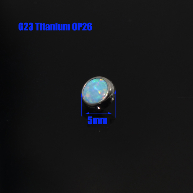 G23 4mm&5mm&6mm&7mm G23 Titanium Opal Stone Dermal Anchor Top Micro Skin Diver Surface Piercing Body Jewelry