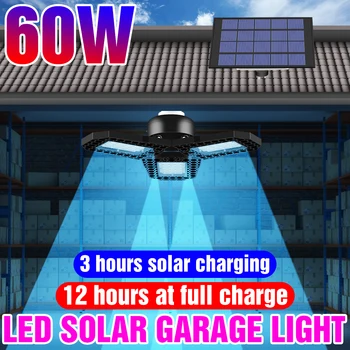 

Solar LED Light Bulb Waterproof Outdoor Solar Lamp 60W 80W Super Bright Garage Lighting Garden Emergency Bombilla LED Wall Light