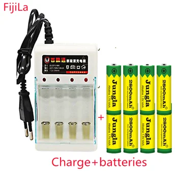 

AAA 1.5V 2800 mah rechargeable battery AAA 1.5 V 2800 mah Rechargeable Alcalinas drummey +1pcs 4-cell battery charger