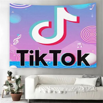 

Fashion TikTok Tapestry Wall Hanging 3D Print Short Video Software Tapestry Modern Colorful Wall Carpets Home Decor Tapestry