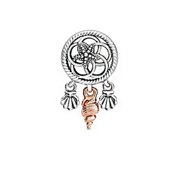 

2020 Summer New 925 Sterling Silver Openwork Starfish Shells Heart Charms Beads fit Original Pandora Bracelets Women DIY Jewelry