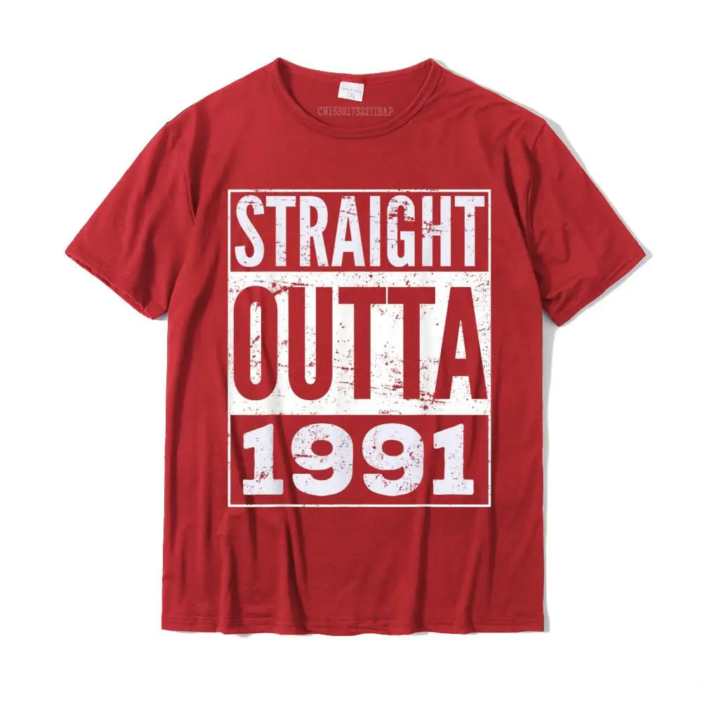 Street Tees Special Crewneck Customized Short Sleeve 100% Cotton Male T Shirts Funny Tshirts Drop Shipping Adult Straight Outta 1991 T-Shirt Funny Birthday T-shirt__MZ15152 red