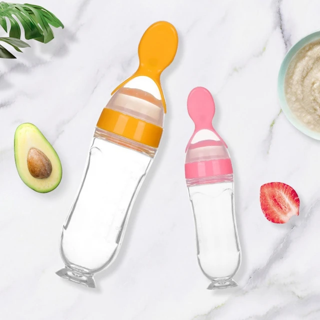 Biberon en Silicone pour nouveau-né, cuillère de distribution de  nourriture, distributeur de céréales pour bébé, outils sûrs pour nouveau-né  - AliExpress