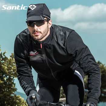 

Santic Men's Winter Cycling Jacket Outdoor Sports Riding Coat Keep Warm MTB Road Bike Sportswear Bicycle Clothing WM8C01098