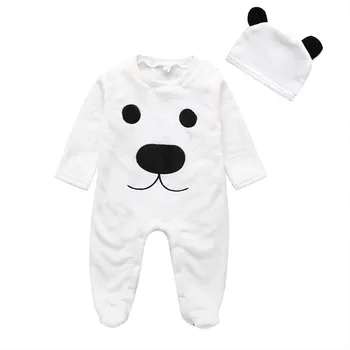 

2 pieces Long Sleeve Fleece Bear Top Pant and Hat Set For Baby Boy Warm Winter Clothes40