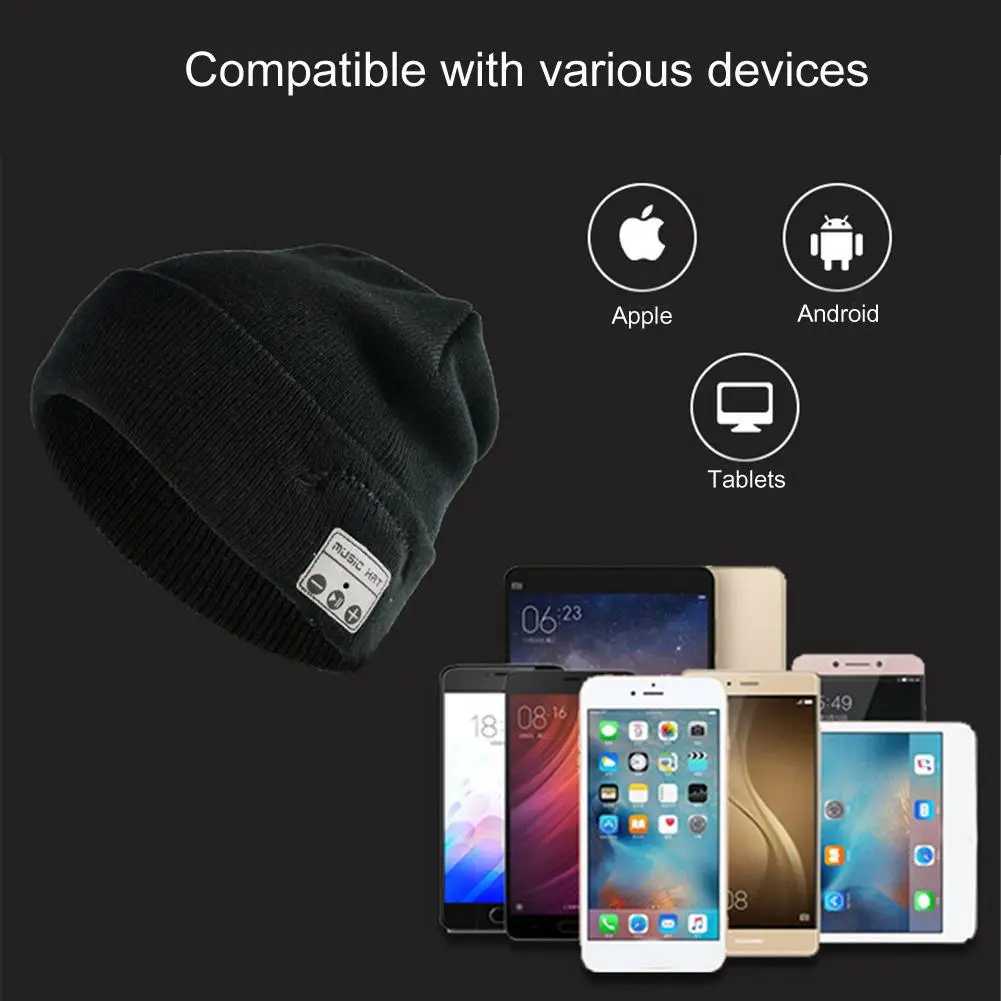 Bluetooth Earphone Music Hat Winter Wireless Headphone Cap Headset With Mic Sport Hat For Samsung Galaxy iPhone 11Pro Max