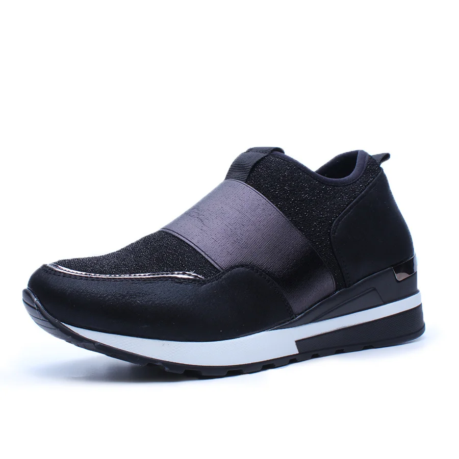 Fashion Women Flats Shoes Round Toe Platform Loafers Ladies shoes Slip On Breathable Women Casual Shoes Elastic Band P20 (2)