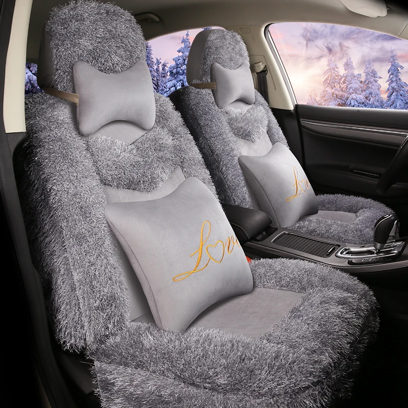  Car Seat Cover Artificial plush Auto Seats Covers for seat altea xl arona ateca toledo 2 cordoba ib