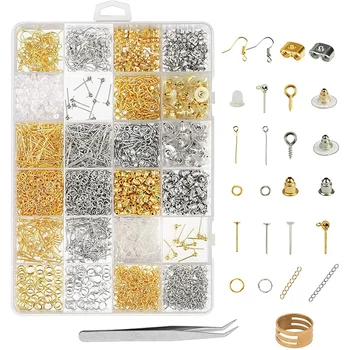 

2418 PCS Earring Hook Earring Making Kit Earring Hook for Jewelry Making for Jewelry Making and Earring Repair