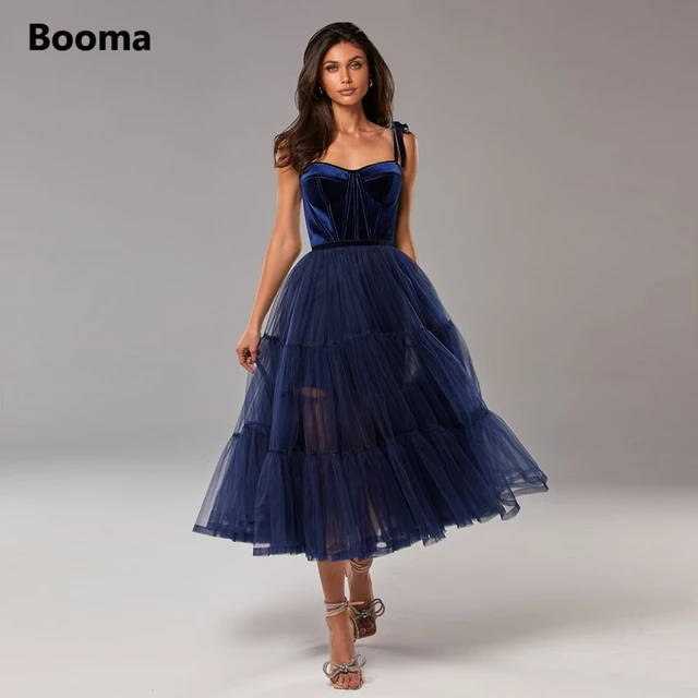 Corset Tulle Bow Spaghetti Straps Floor Length Prom Dress
