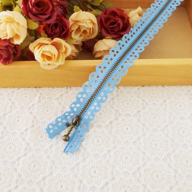 Ручная укладка DIY 3# кружевная бронзовая молния длиной 35 см